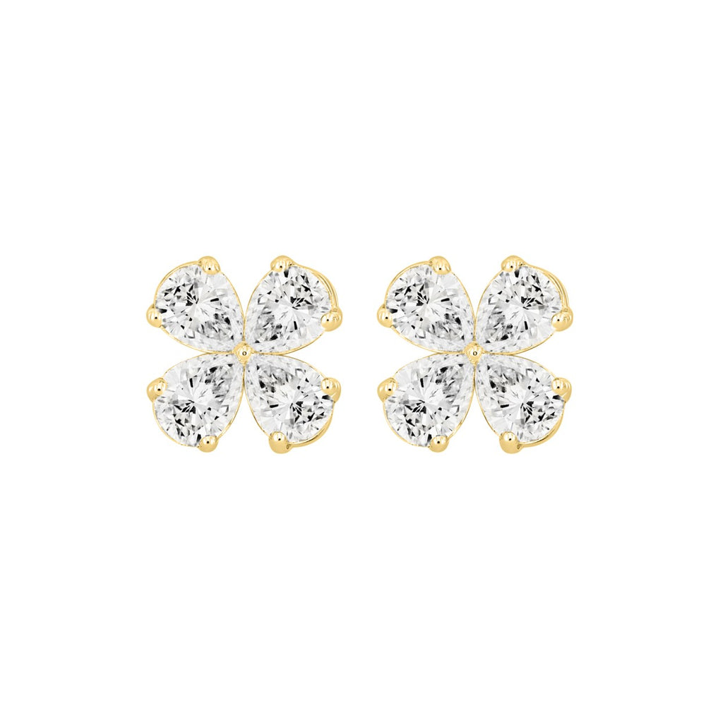 LADIES EARRINGS 1 1/3CT PEAR DIAMOND 14K YELLOW GOLD