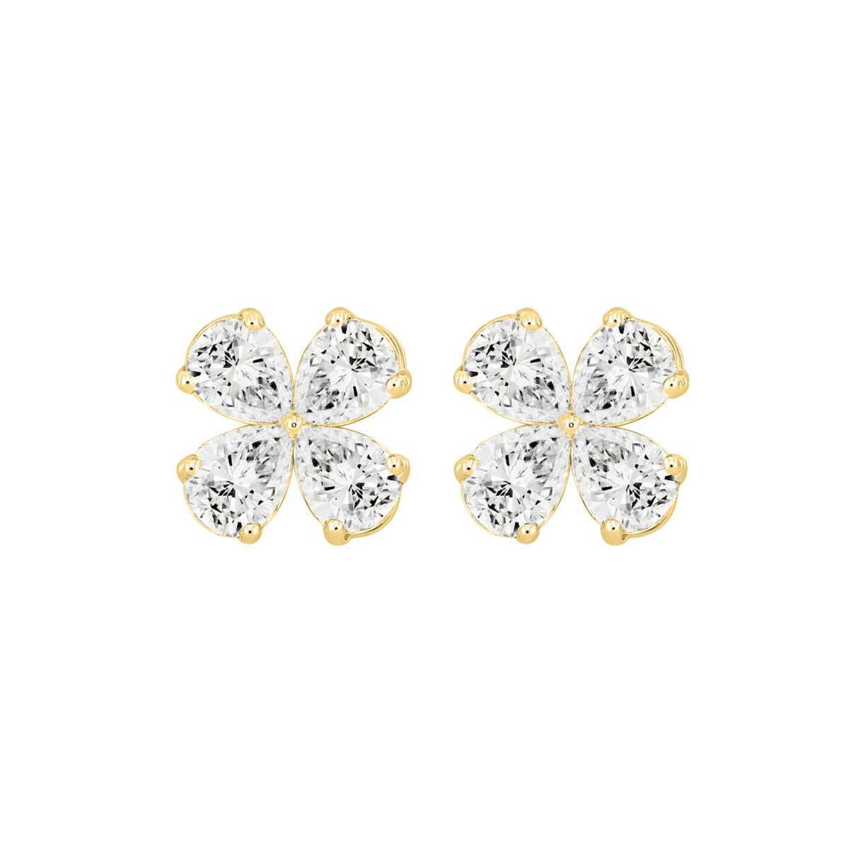 LADIES EARRINGS 1 1/3CT PEAR DIAMOND 14K YELLOW GOLD