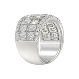 14K WHITE GOLD 5.00CT ROUND/EMERALD DIAMOND LADIES BAND