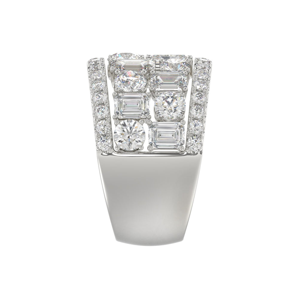 14K WHITE GOLD 5.00CT ROUND/EMERALD DIAMOND LADIES BAND