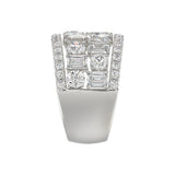 14K WHITE GOLD 5.00CT ROUND/EMERALD DIAMOND LADIES BAND