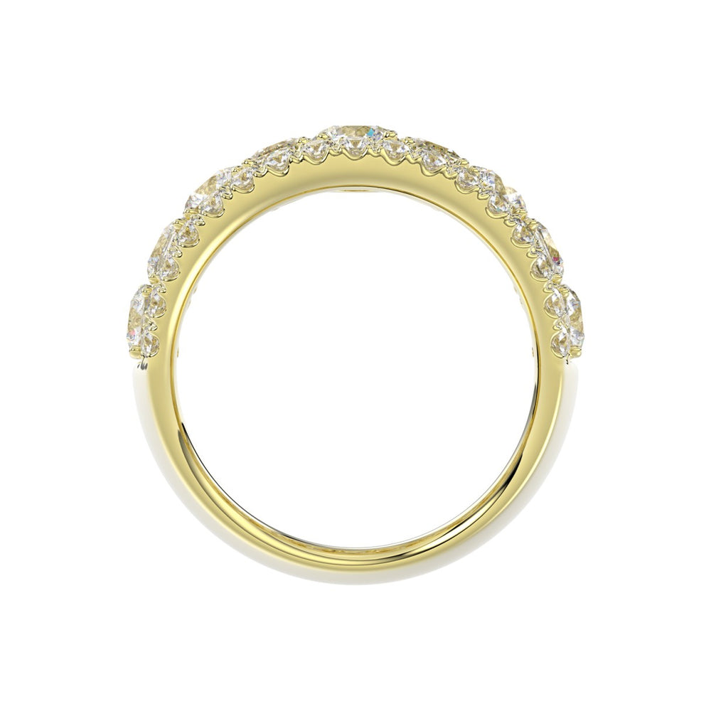 14K YELLOW GOLD 5.00CT ROUND/EMERALD DIAMOND LADIES BAND