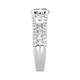 LADIES RING 3 1/2CT ROUND DIAMOND 14K WHITE GOLD (CENTER STONE ROUND DIAMOND 2CT )