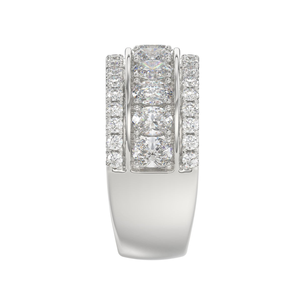 14K WHITE GOLD 2 1/4CT ROUND/OVAL DIAMOND LADIES BAND