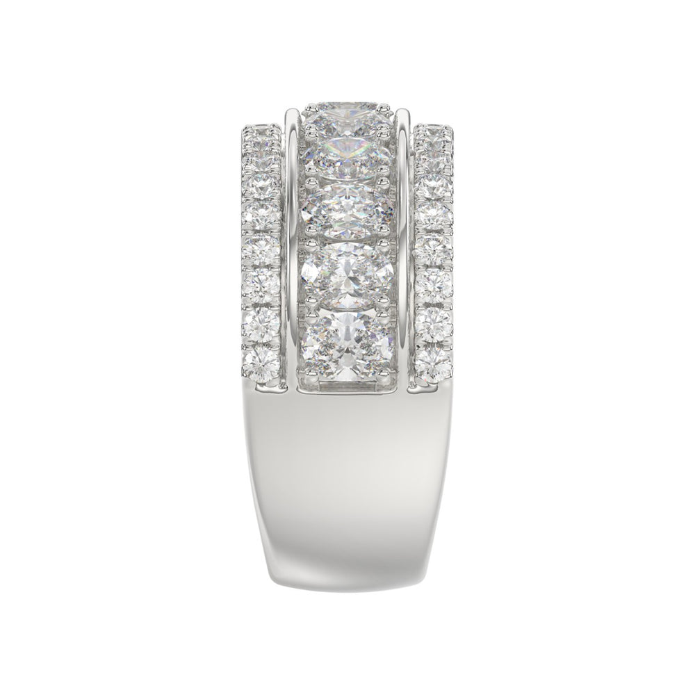 14K WHITE GOLD 2 1/4CT ROUND/OVAL DIAMOND LADIES BAND