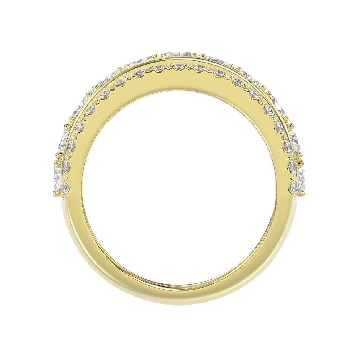 14K YELLOW GOLD 2 1/4CT ROUND/OVAL DIAMOND LADIES BAND