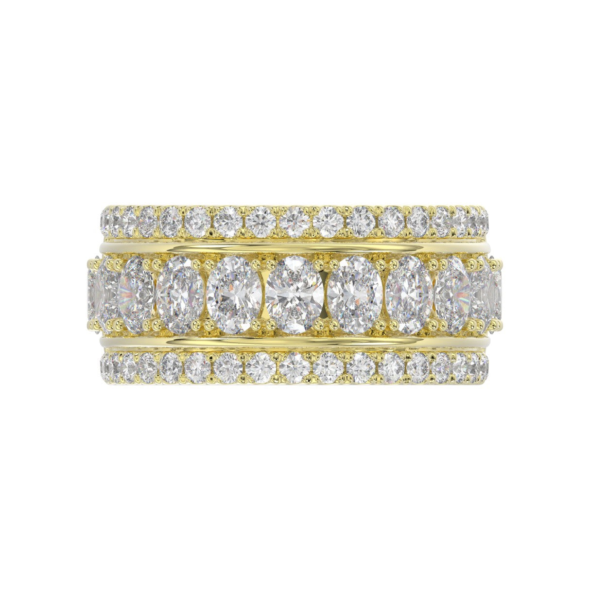 14K YELLOW GOLD 2 1/4CT ROUND/OVAL DIAMOND LADIES BAND
