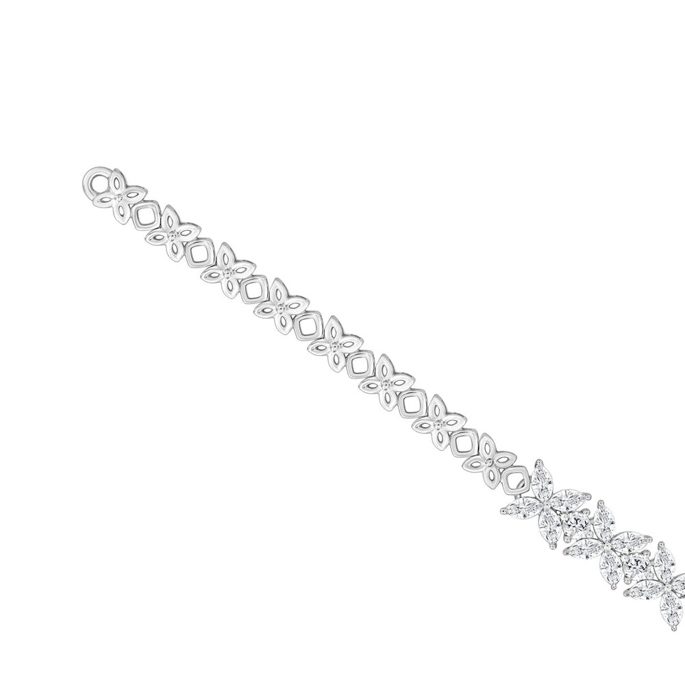 LADIES BRACELET 3CT ROUND/MARQUISE DIAMOND 14K WHITE GOLD