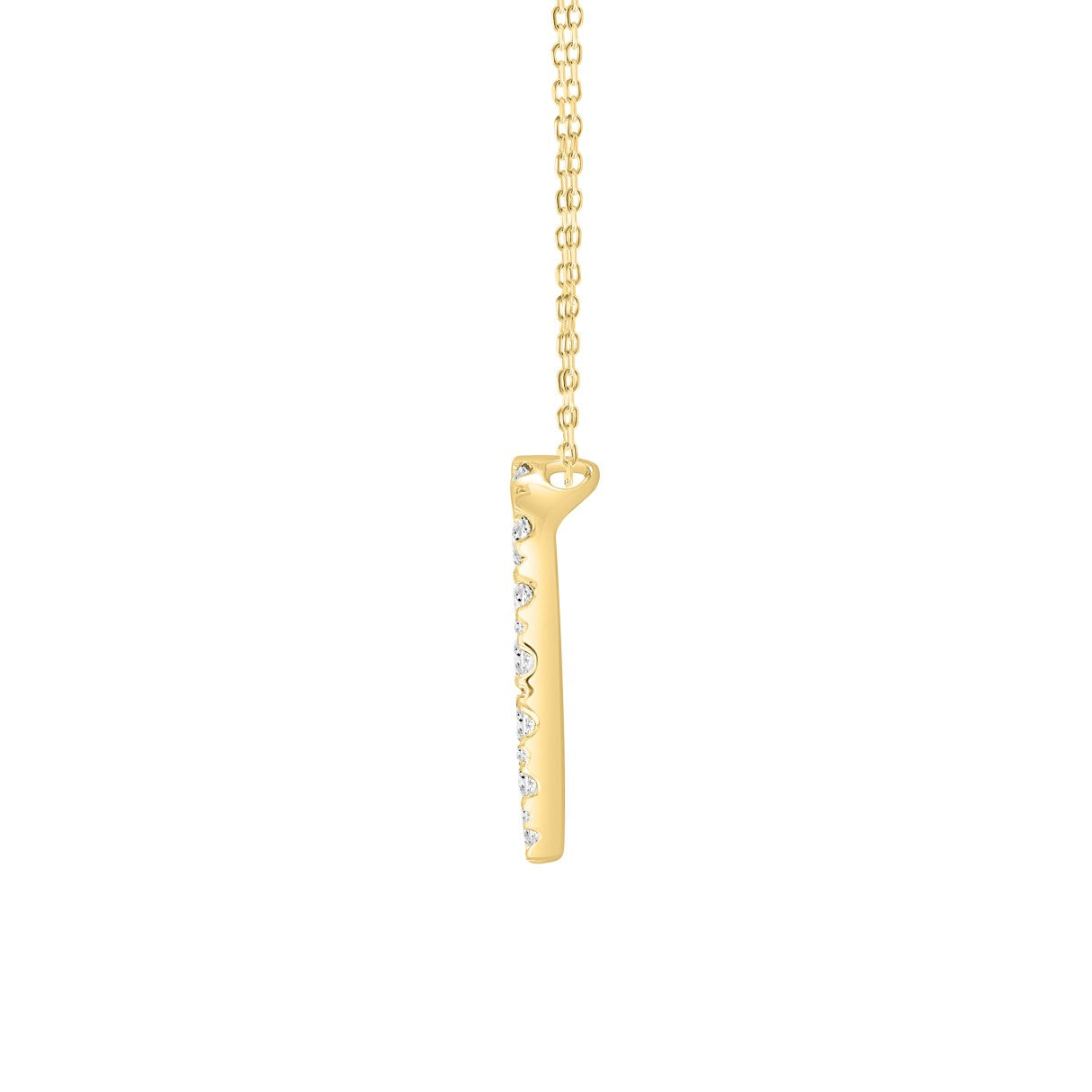 LADIES PENDANT 1 1/2CT ROUND DIAMOND 14K YELLOW GOLD