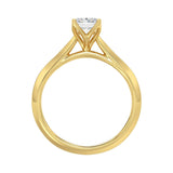 LADIES SOLITAIRE RING 1 1/2CT RADIANT DIAMOND 14K YELLOW GOLD