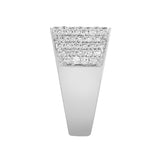 MEN'S RING 2 3/4CT ROUND DIAMOND 14K WHITE GOLD