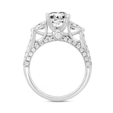 LADIES RING 3CT ROUND/PEAR/OVAL DIAMOND 14K WHITE GOLD (CENTER STONE OVAL DIAMOND 2CT )