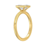 LADIES SOLITAIRE RING 2CT EMERALD DIAMOND 14K YELLOW GOLD (CENTER STONE EMERALD DIAMOND 2CT )