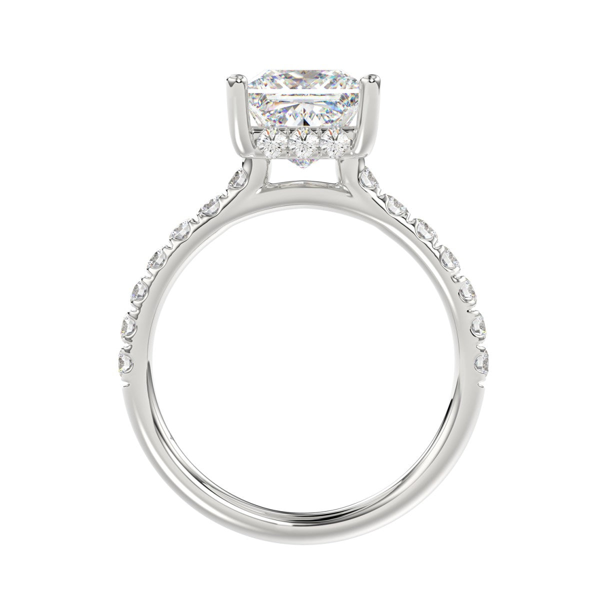 14K WHITE GOLD 2 7/8CT ROUND/PRINCESS DIAMOND LADIES BRIDAL SET (CENTER STONE PRINCESS DIAMOND 2.00CT)
