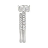 14K WHITE GOLD 2 7/8CT ROUND/PRINCESS DIAMOND LADIES BRIDAL SET (CENTER STONE PRINCESS DIAMOND 2.00CT)