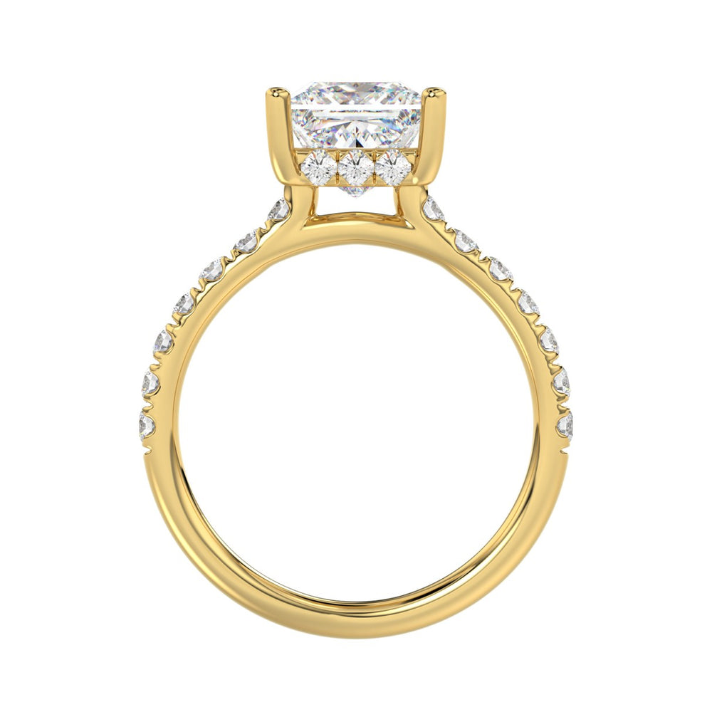 14K YELLOW GOLD 2 7/8CT ROUND/PRINCESS DIAMOND LADIES BRIDAL SET (CENTER STONE PRINCESS DIAMOND 2CT)