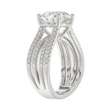 14K WHITE GOLD 3 1/2CT ROUND DIAMOND LADIES RING (CENTER STONE ROUND DIAMOND 3CT)