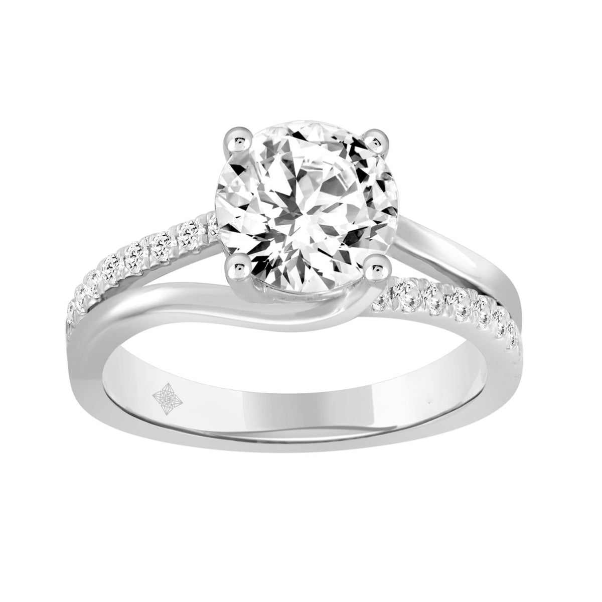 14K WHITE GOLD 2 1/4CT ROUND DIAMOND LADIES RING (CENTER STONE ROUND DIAMOND 2.00CT)