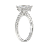 LADIES RING 2 1/2CT ROUND/PEAR/DIAMOND 14K WHITE GOLD