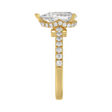 LADIES RING 2 1/2CT ROUND/PEAR/DIAMOND 14K YELLOW GOLD
