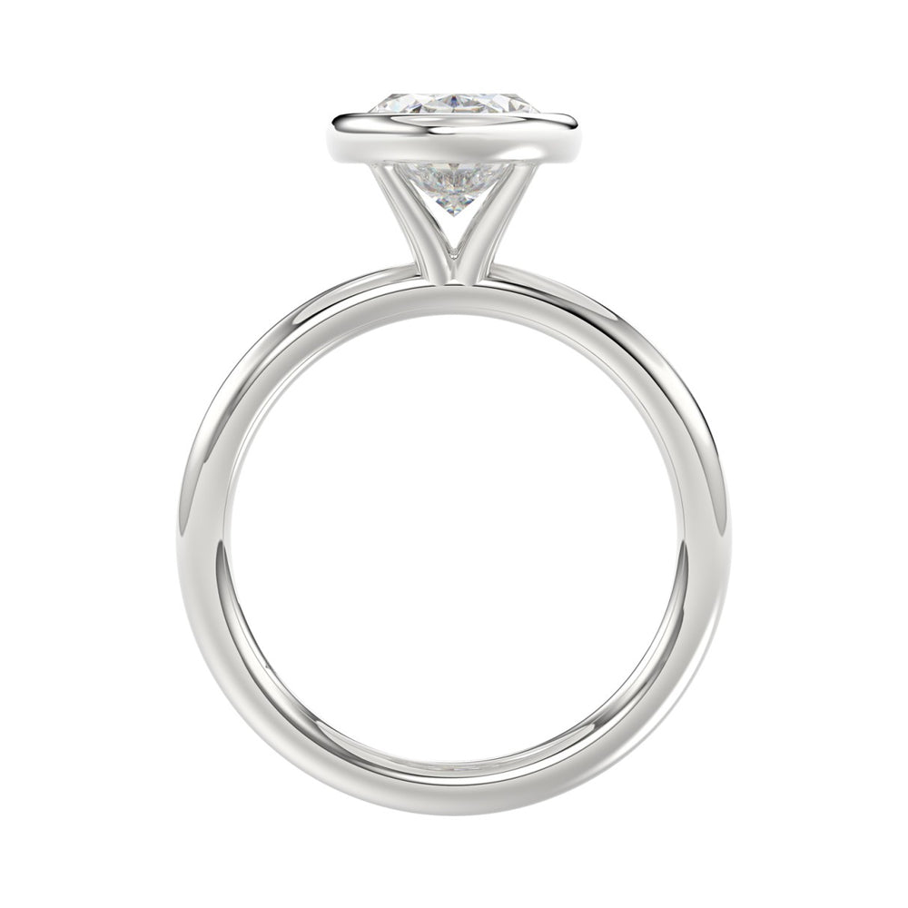 LADIES SOLITAIRE RING 3CT OVAL DIAMOND 14K WHITE GOLD (CENTER STONE OVAL DIAMOND 3CT )