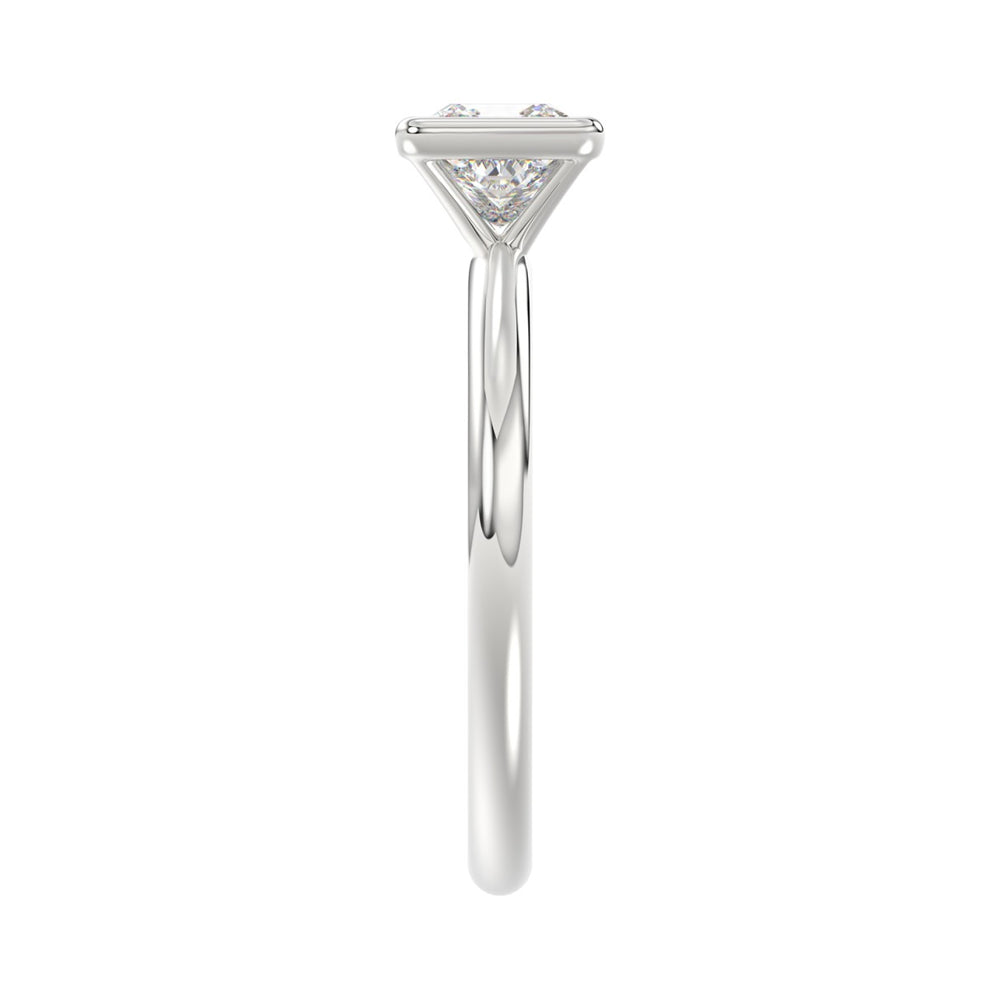 LADIES SOLITAIRE RING 1CT PRINCESS DIAMOND 14K WHITE GOLD (CENTER STONE PRINCESS DIAMOND 1CT )