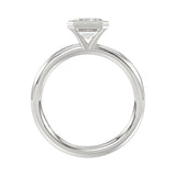 LADIES SOLITAIRE RING 3CT EMERALD DIAMOND 14K WHITE GOLD (CENTER STONE EMERALD DIAMOND 3CT )