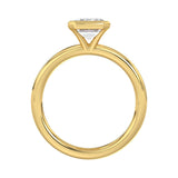 LADIES SOLITAIRE RING 3CT EMERALD DIAMOND 14K YELLOW GOLD (CENTER STONE EMERALD DIAMOND 3CT )