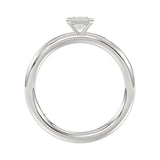 LADIES SOLITAIRE RING 1CT EMERALD DIAMOND 14K WHITE GOLD (CENTER STONE EMERALD DIAMOND 1CT )