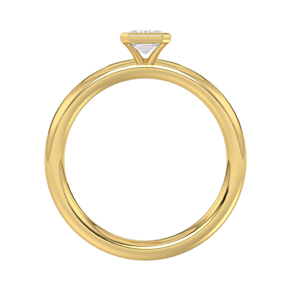 LADIES SOLITAIRE RING 1CT EMERALD DIAMOND 14K YELLOW GOLD (CENTER STONE EMERALD DIAMOND 1CT )