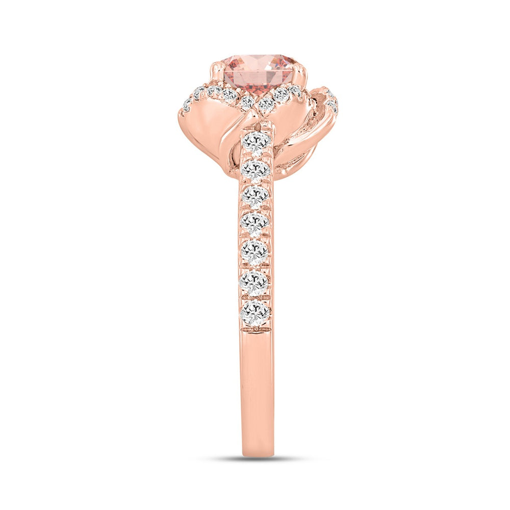 LADIES RING 2CT ROUND DIAMOND 14K ROSE GOLD (CENTER STONE ROUND DIAMOND 1 1/2CT )