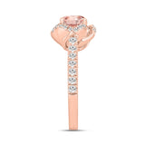 LADIES RING 2CT ROUND DIAMOND 14K ROSE GOLD (CENTER STONE ROUND DIAMOND 1 1/2CT )