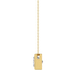 LADIES SOLITAIRE PENDANT 1CT PRINCESS DIAMOND 14K YELLOW GOLD WITH CHAIN