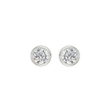 LADIES SOLITAIRE EARRINGS 2CT ROUND DIAMOND 14K WHITE GOLD