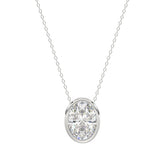 LADIES SOLITAIRE PENDANT 2CT OVAL DIAMOND 14K WHITE GOLD