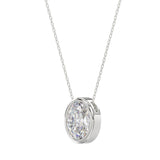 LADIES SOLITAIRE PENDANT 2CT OVAL DIAMOND 14K WHITE GOLD
