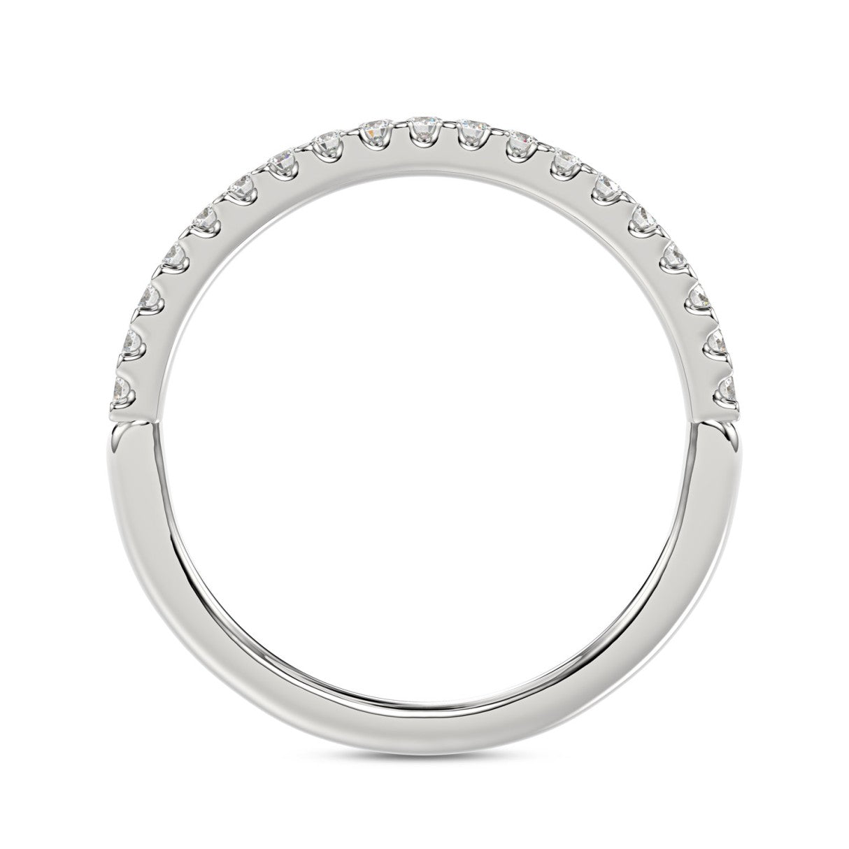 LADIES BAND 1/4CT ROUND DIAMOND 14K WHITE GOLD