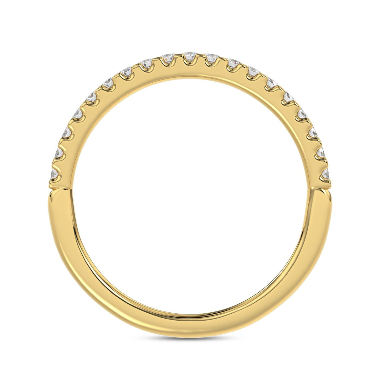 LADIES BAND 1/4CT ROUND DIAMOND 14K YELLOW GOLD