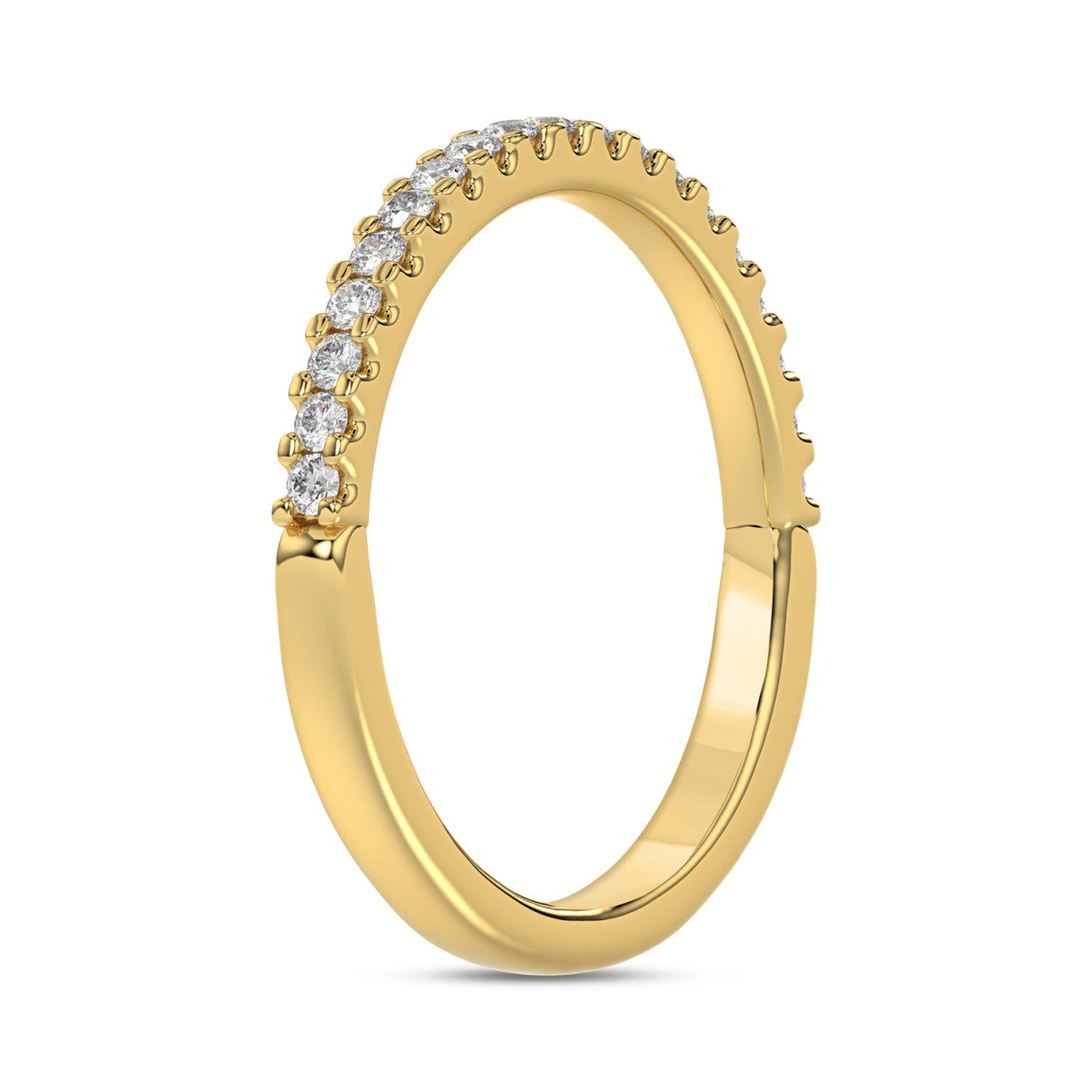 LADIES BAND 1/4CT ROUND DIAMOND 14K YELLOW GOLD
