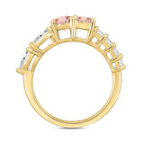 LADIES RING 2 1/4CT ROUND/EMERALD/PEAR/OVAL DIAMOND 14K YELLOW GOLD (CENTER STONE OVAL/EMERALD DIAMOND 3/4CT 3/4CT )