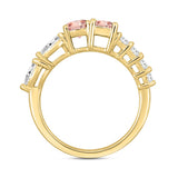 LADIES RING 2 1/4CT ROUND/EMERALD/PEAR/OVAL DIAMOND 14K YELLOW GOLD (CENTER STONE OVAL/EMERALD DIAMOND 3/4CT 3/4CT )