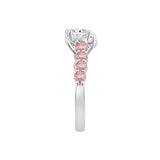 LADIES RING 2 1/4CT ROUND/PEAR DIAMOND 14 K WHITE GOLD (CENTER STONE ROUND/PEAR DIAMOND 3/4CT 3/4CT )