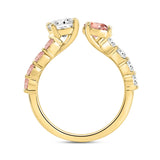 LADIES RING 2 1/4CT ROUND/PEAR DIAMOND 14 K YELLOW GOLD (CENTER STONE ROUND/PEAR DIAMOND 3/4CT 3/4CT )