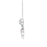 LADIES PENDANT 1CT ROUND/OVAL DIAMOND 14K WHITE GOLD WITH CHAIN (CENTER STONE OVAL DIAMOND 1/2CT )