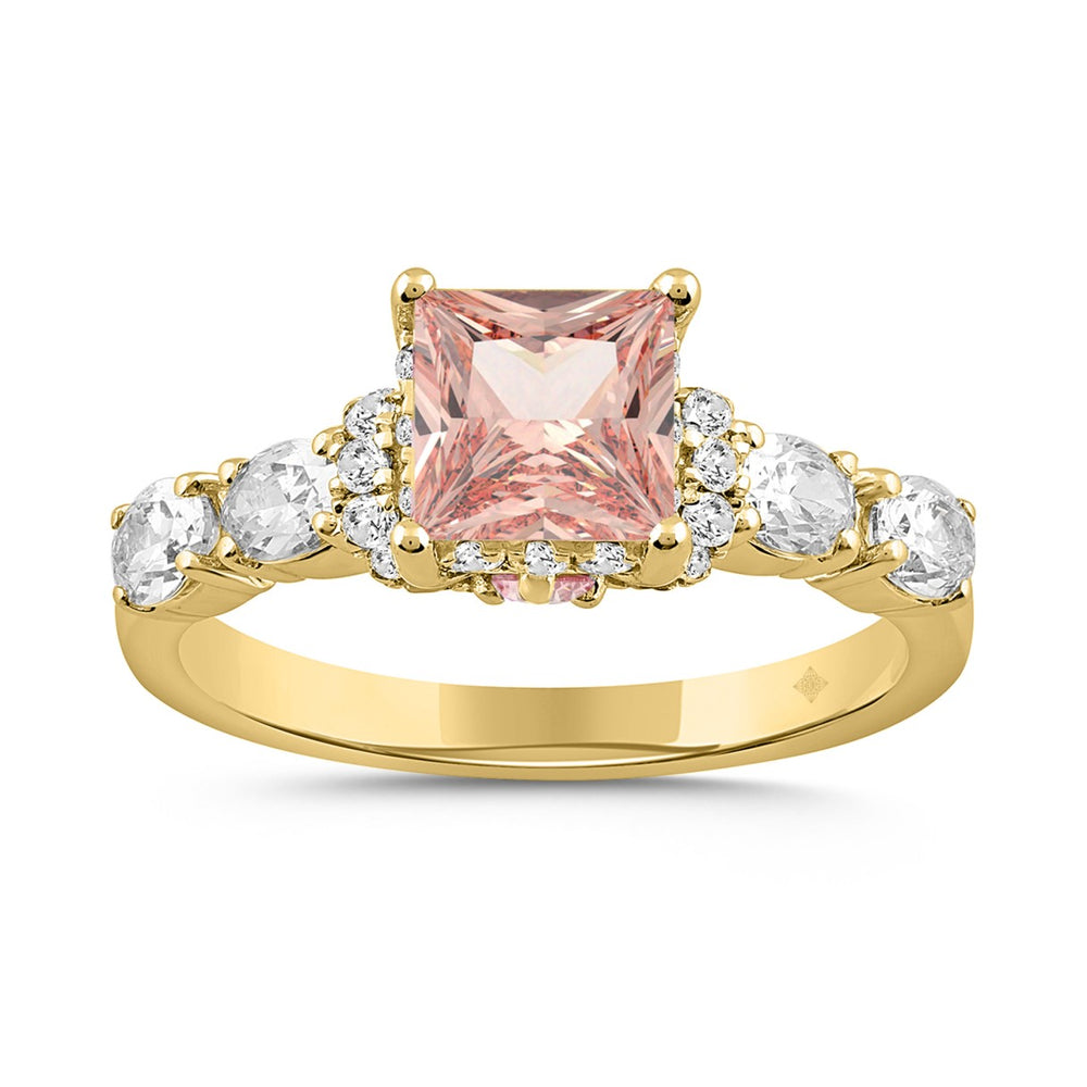 LADIES RING 2CT ROUND/PRINCESS/OVAL DIAMOND 14K YELLOW GOLD (CENTER STONE PRINCESS DIAMOND 1CT )