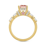 LADIES RING 2CT ROUND/PRINCESS/OVAL DIAMOND 14K YELLOW GOLD (CENTER STONE PRINCESS DIAMOND 1CT )