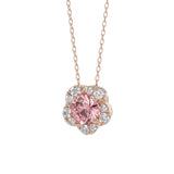 LADIES PENDANT 1CT ROUND DIAMOND 14K ROSE GOLD WITH CHAIN (CENTER STONE ROUND DIAMOND 3/4CT )