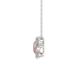 LADIES PENDANT 1CT ROUND DIAMOND 14K WHITE GOLD WITH CHAIN (CENTER STONE ROUND DIAMOND 3/4CT )