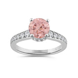 LADIES RING 2CT ROUND DIAMOND 14K WHITE GOLD (CENTER STONE ROUND DIAMOND 1 1/2CT )
