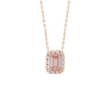 LADIES PENDANT 1 1/5CT ROUND/EMERALD DIAMOND 14K ROSE GOLD WITH CHAIN (CENTER STONE EMERALD DIAMOND 1CT)